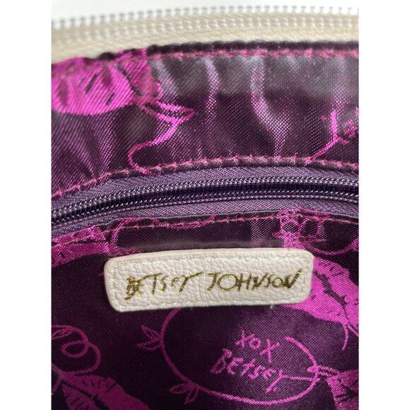 Betsey Johnson Bow-Nanza Wristlet Red Bow Gold Accents Blue Striped - Picture 8 of 11